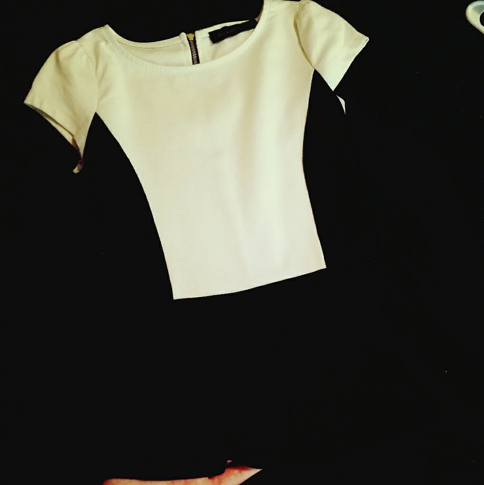 Black and white formal top